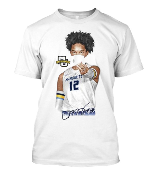 Carsen Murray Marquette Golden Eagles #12 Signature Cartoon MU T-Shirt