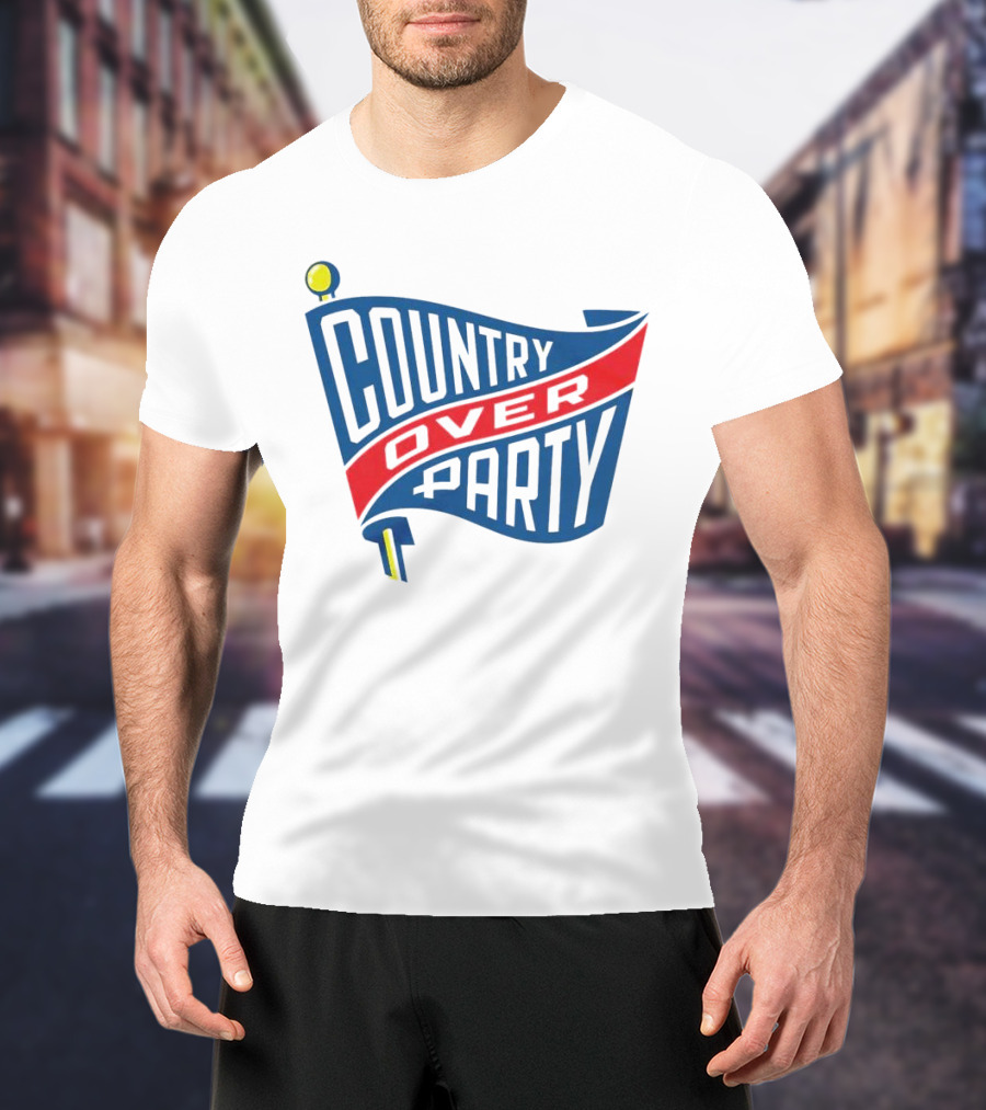 COUNTRY OVER PARTY Flag T-Shirt