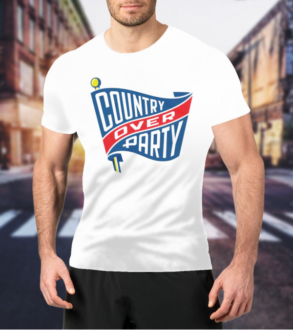 COUNTRY OVER PARTY Flag T-Shirt
