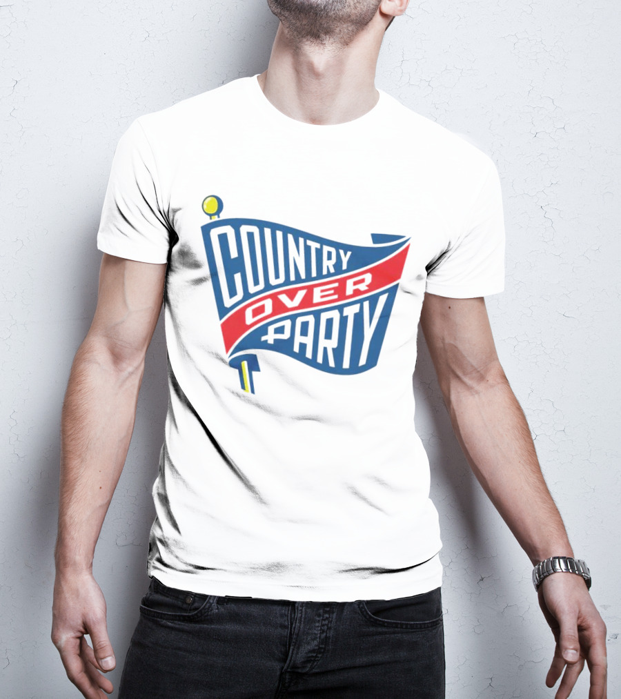 COUNTRY OVER PARTY Flag T-Shirt