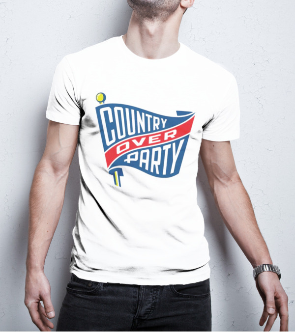 COUNTRY OVER PARTY Flag T-Shirt