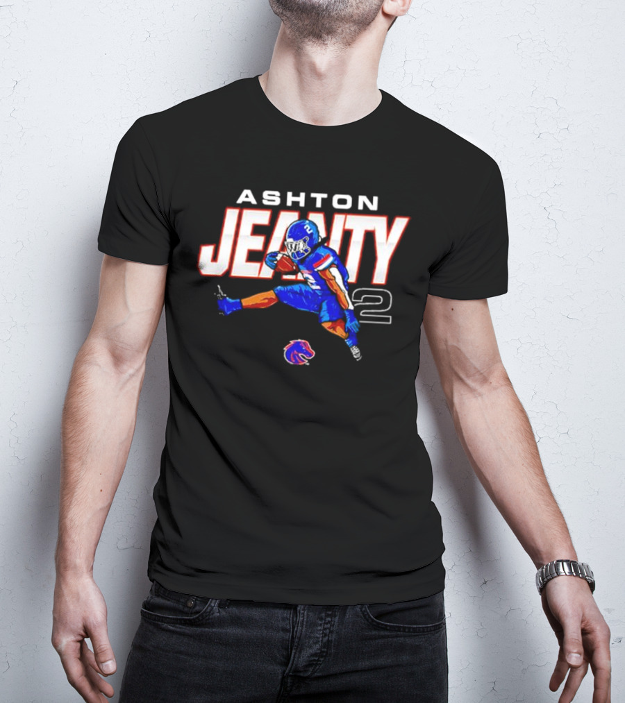 ASHTON JEANTY 2 Boise State Broncos Player Cartoon T-Shirt