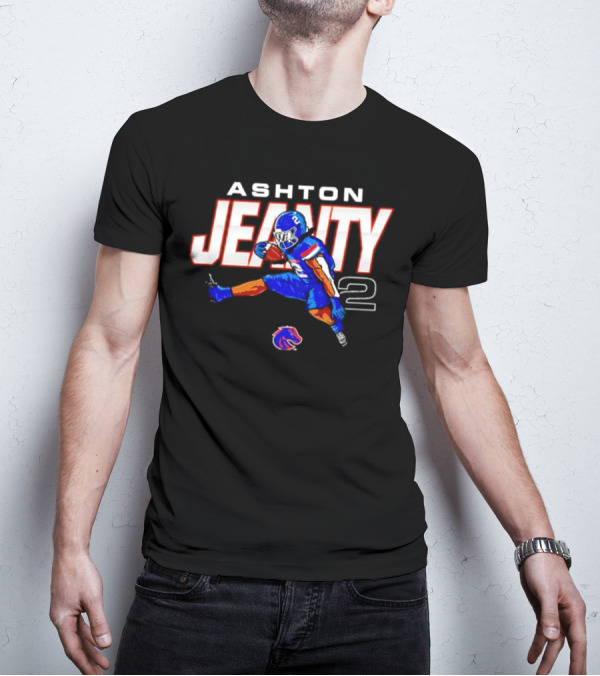 ASHTON JEANTY 2 Boise State Broncos Player Cartoon T-Shirt