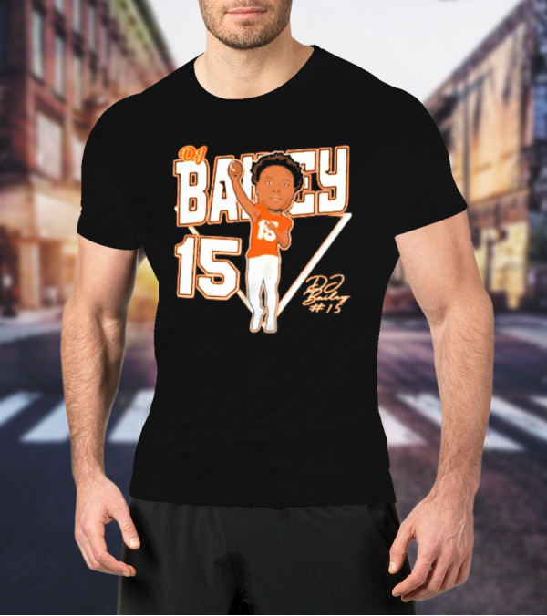 DJ Bailey 15 Sam Houston Bearkats Signature Cartoon T-Shirt