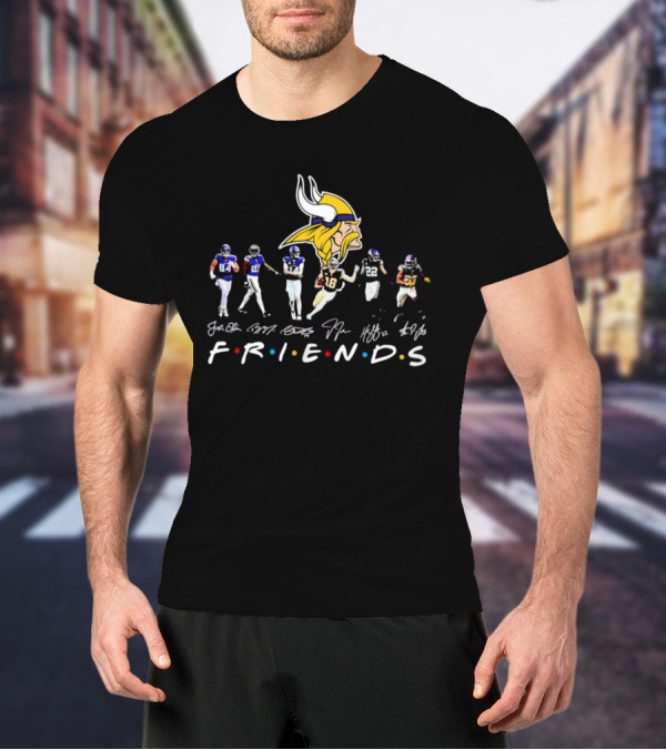 Minnesota Vikings Players Signatures Friends T-Shirt