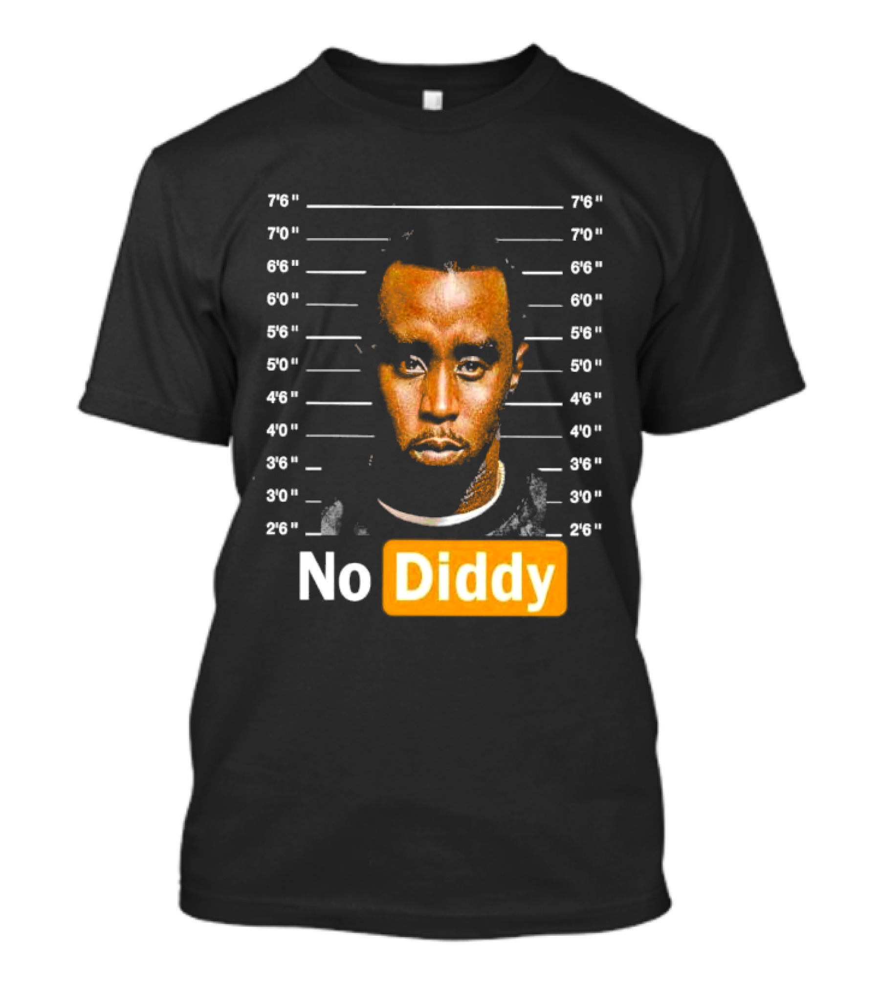 No Diddy Sean P Diddy Combs Mugshot Height Lines T-Shirt