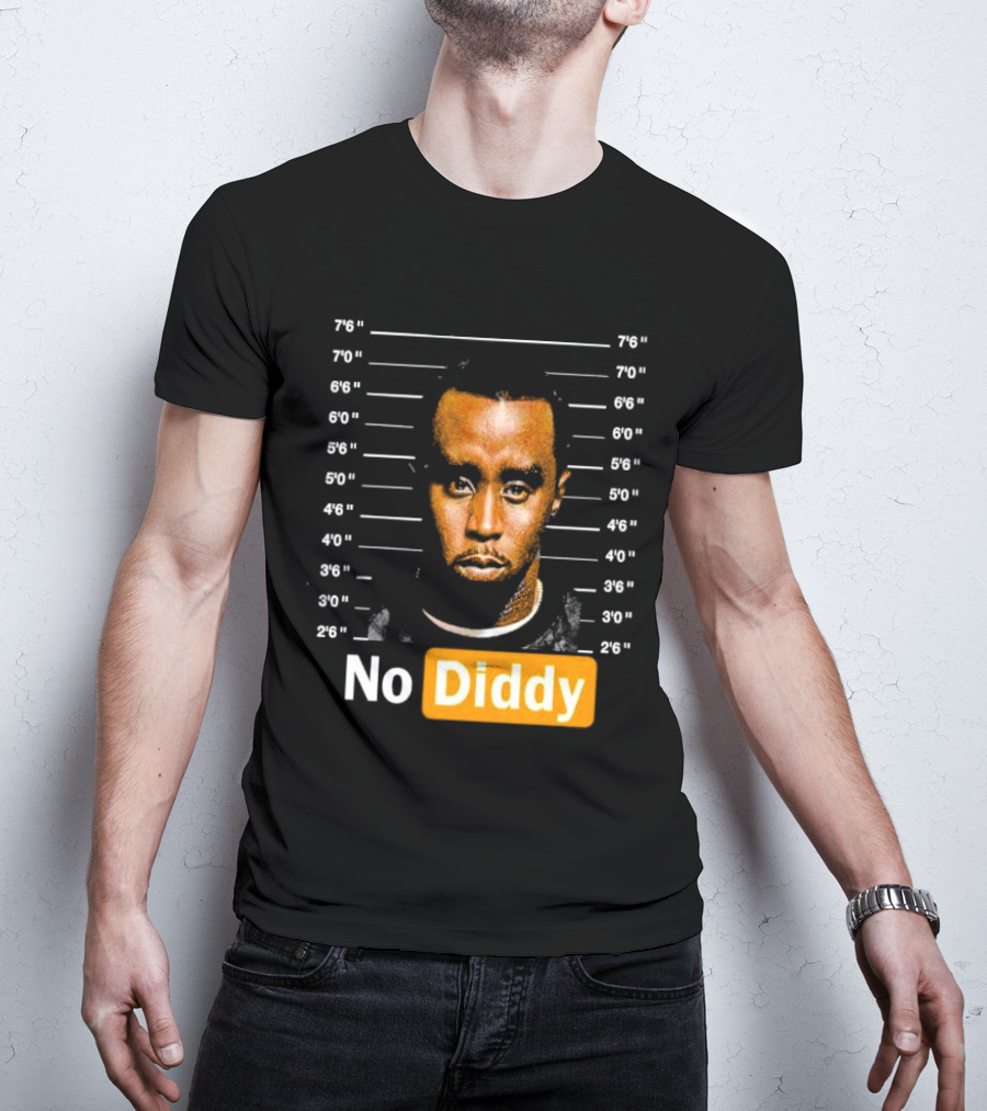 No Diddy Sean P Diddy Combs Mugshot Height Lines T-Shirt