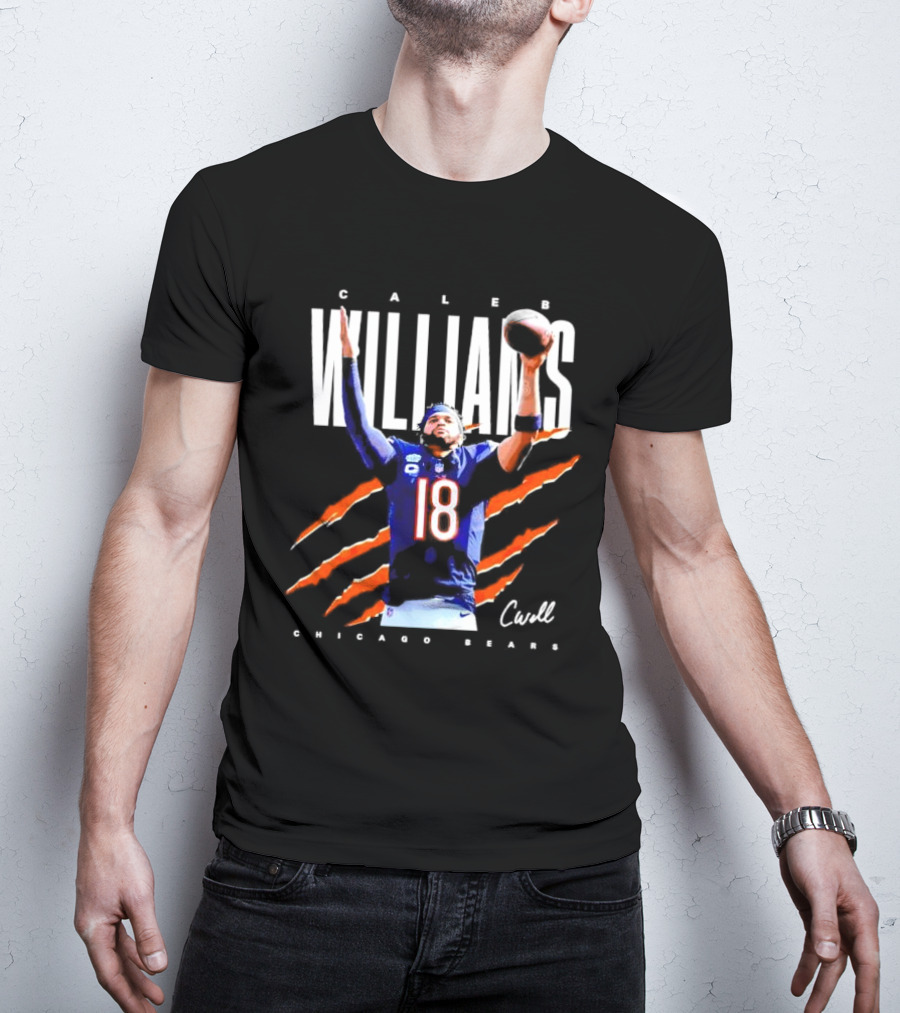 Caleb Williams Chicago Bears Number 18 Football CWell Signature T-Shirt