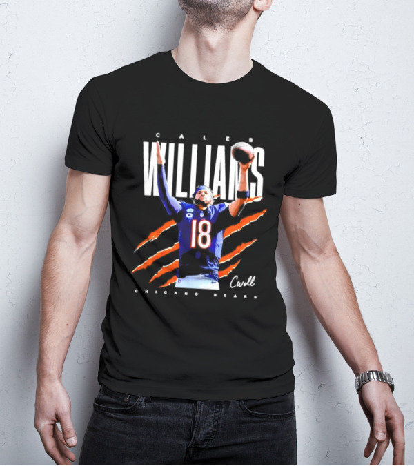 Caleb Williams Chicago Bears Number 18 Football CWell Signature T-Shirt