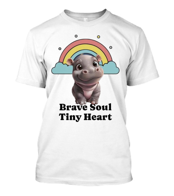 Brave Soul Tiny Heart Hippo With Rainbow T-Shirt