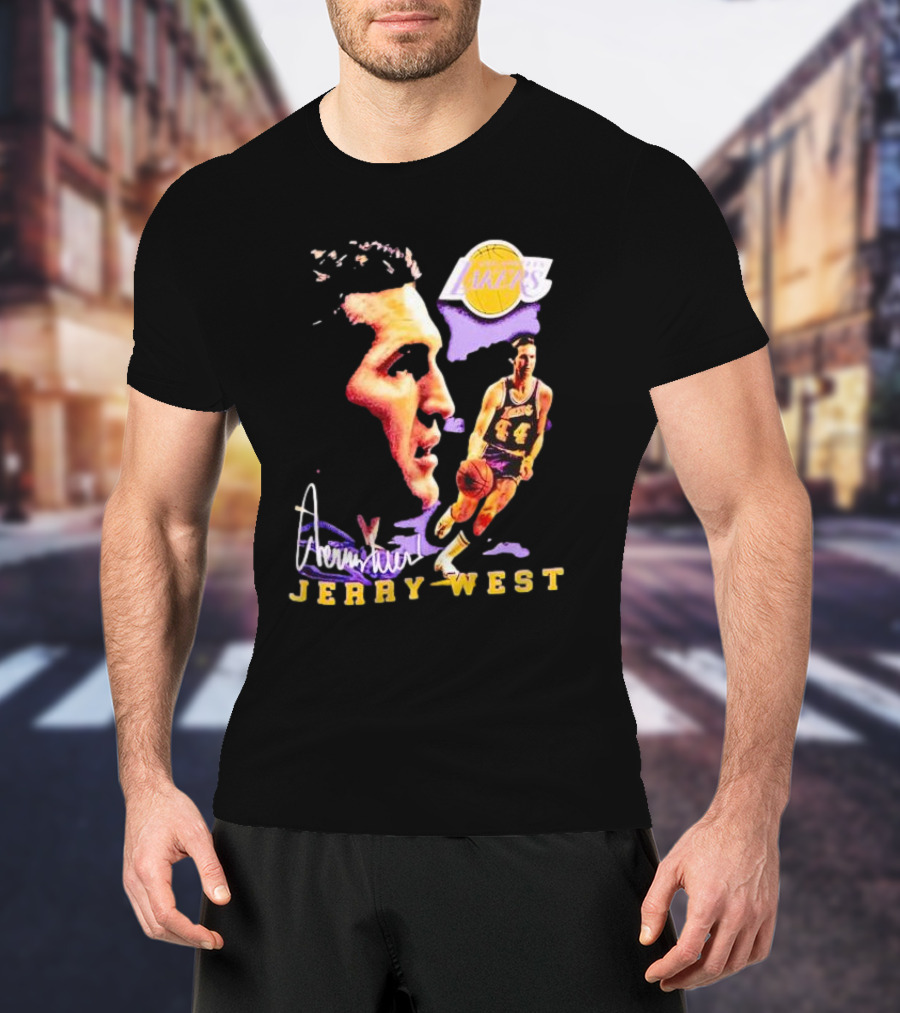 Los Angeles Lakers Vintage Jerry West Forever Signature Lakers T-Shirt