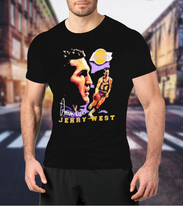 Los Angeles Lakers Vintage Jerry West Forever Signature Lakers T-Shirt