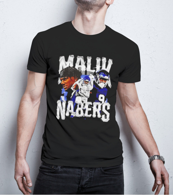 Malik Nabers New York Giants Football Player Collage T-Shirt