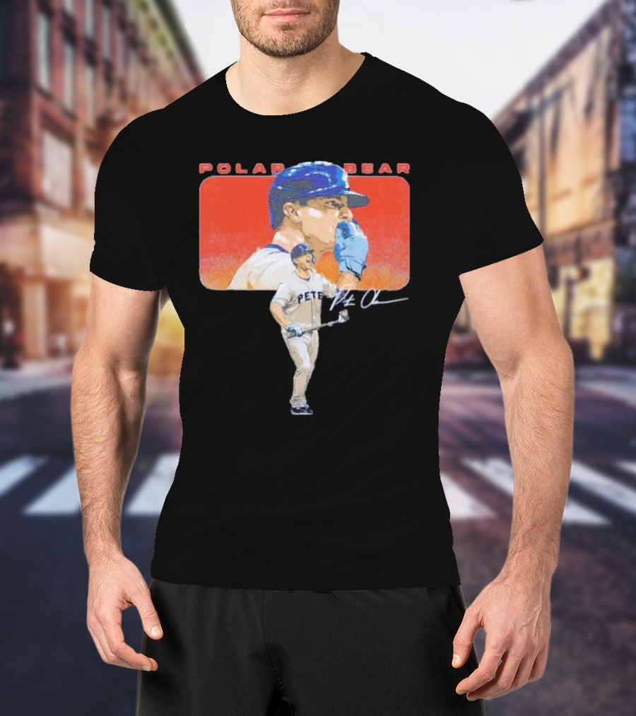 Polar Bear Pete Alonso Chef Kiss New York Mets Signature T-Shirt