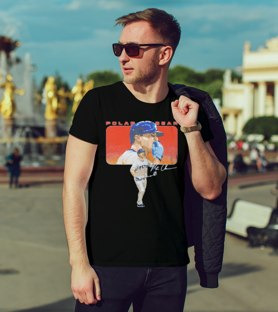 Polar Bear Pete Alonso Chef Kiss New York Mets Signature T-Shirt