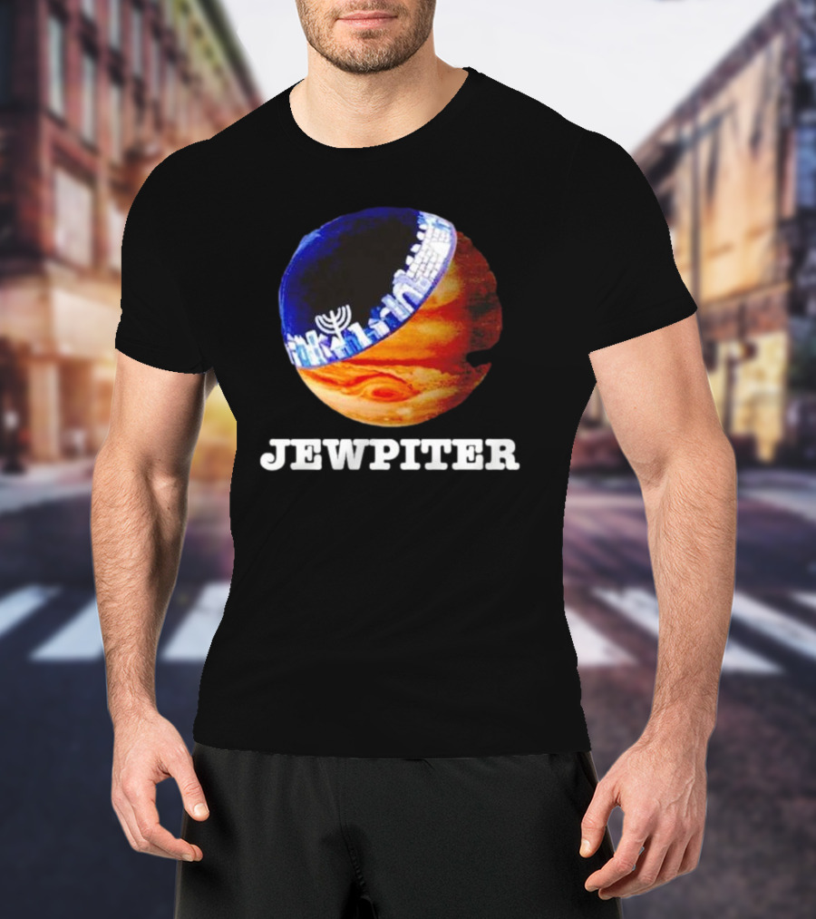 Jewpiter Menorah City Planet Jupiter T-Shirt
