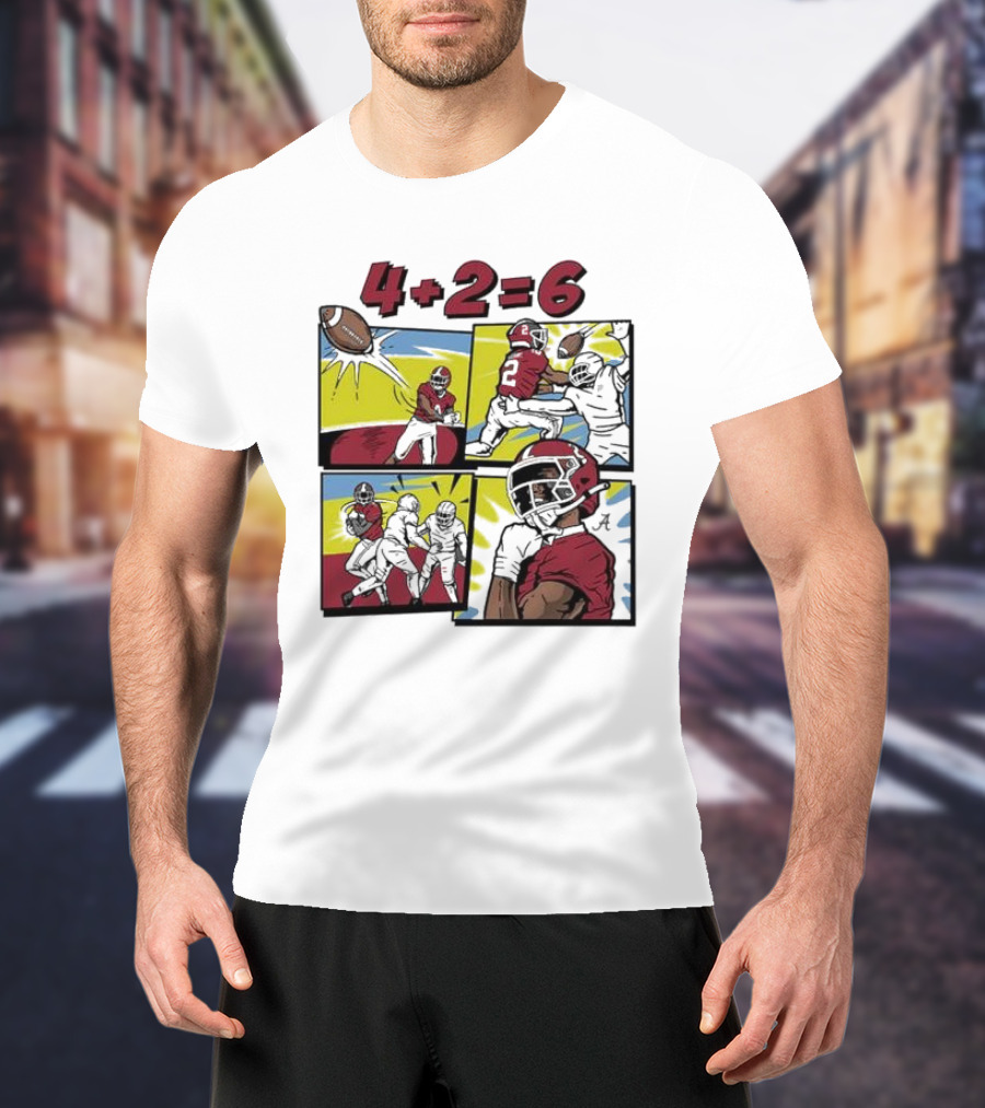 Alabama Crimson Tide Ryan Williams Comic 4 Plus 2 Equals 6 The Catch T-Shirt