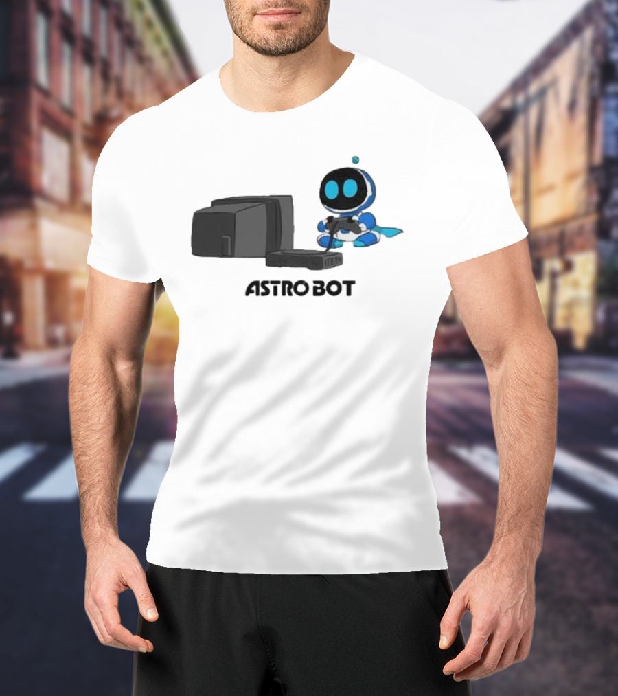 Astro Bot Playing Video Game Retro Console T-Shirt