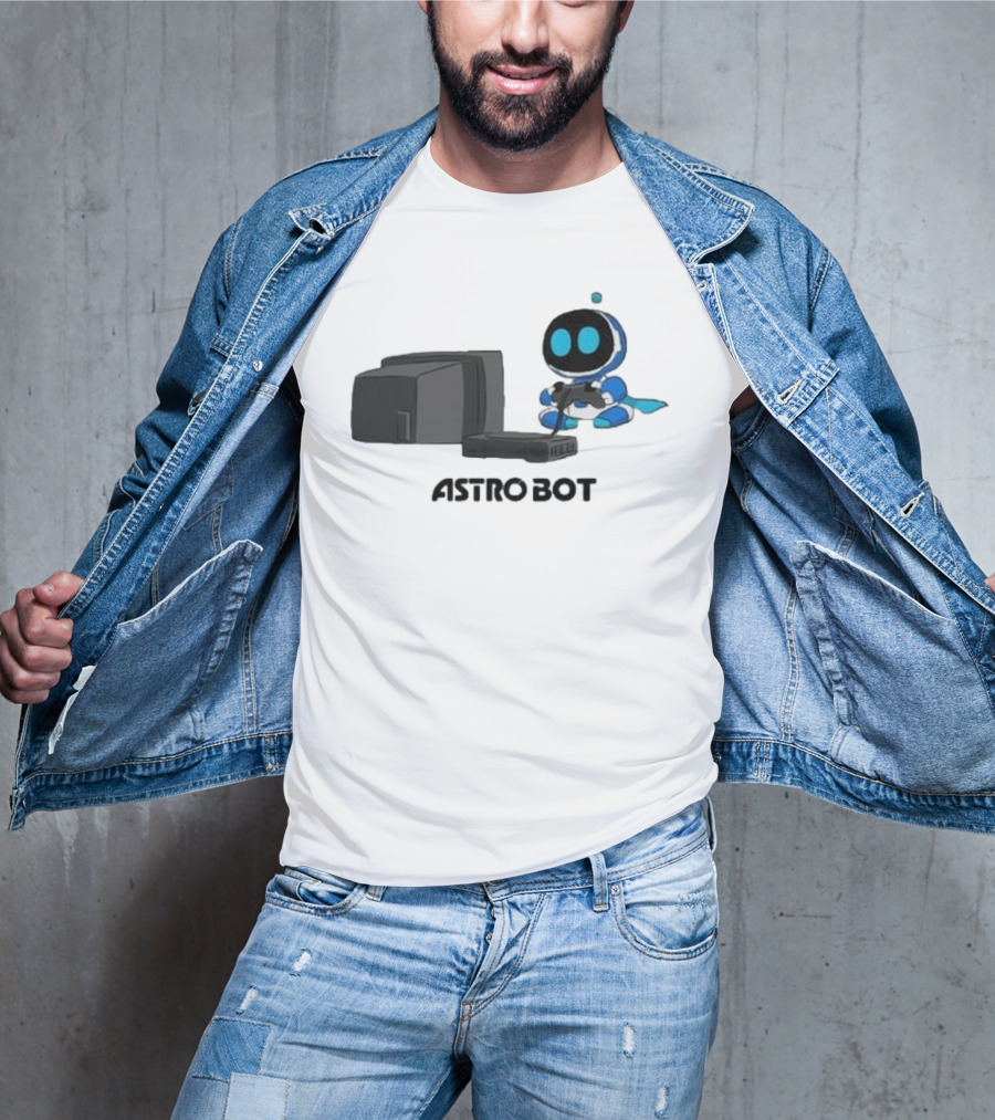 Astro Bot Playing Video Game Retro Console T-Shirt