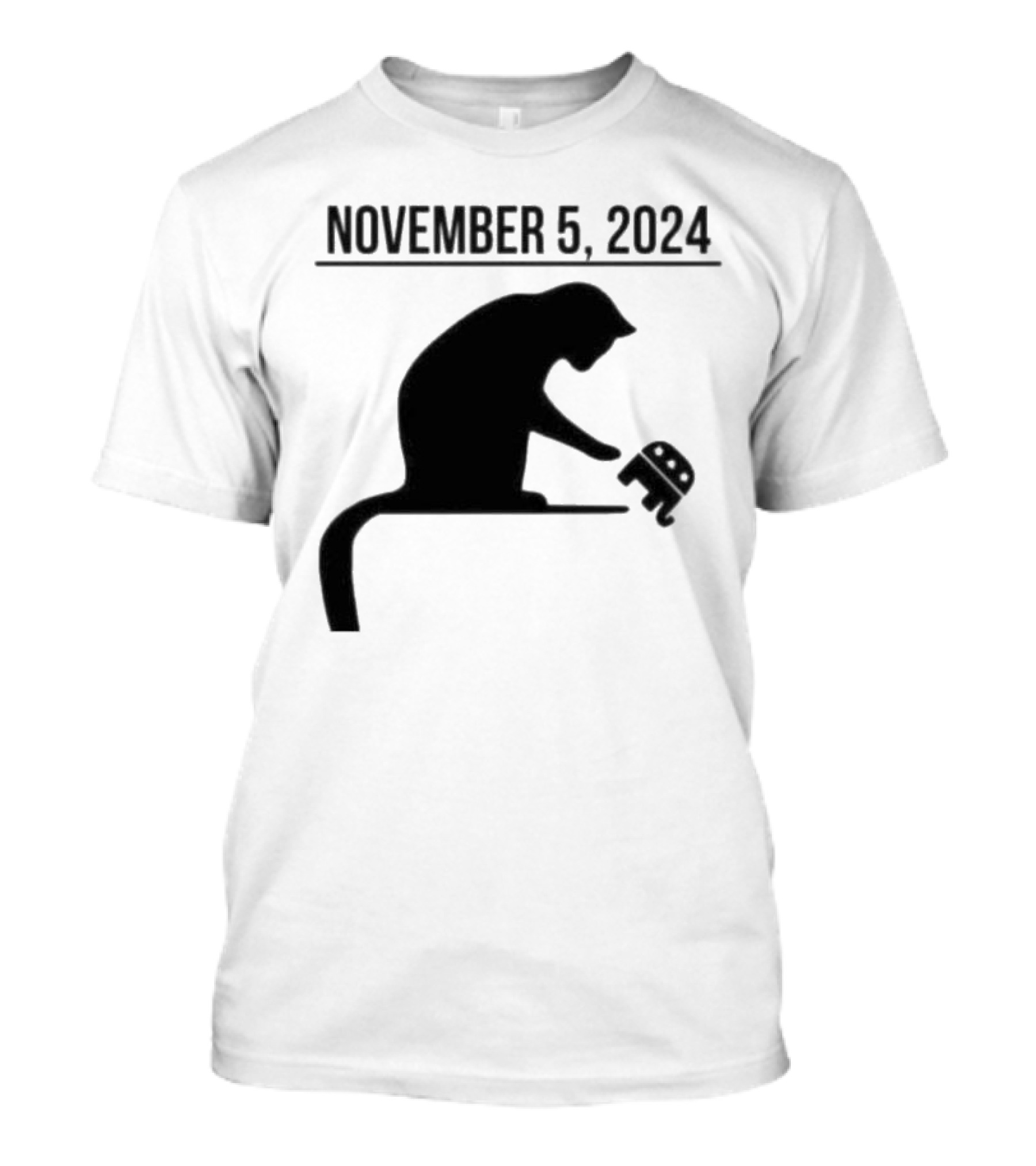 Cat Lady Knocking Republican Elephant November 5 T-Shirt