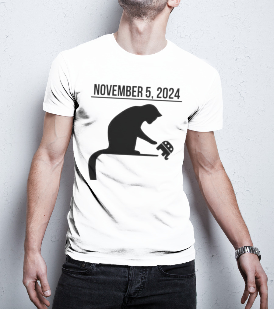 Cat Lady Knocking Republican Elephant November 5 T-Shirt