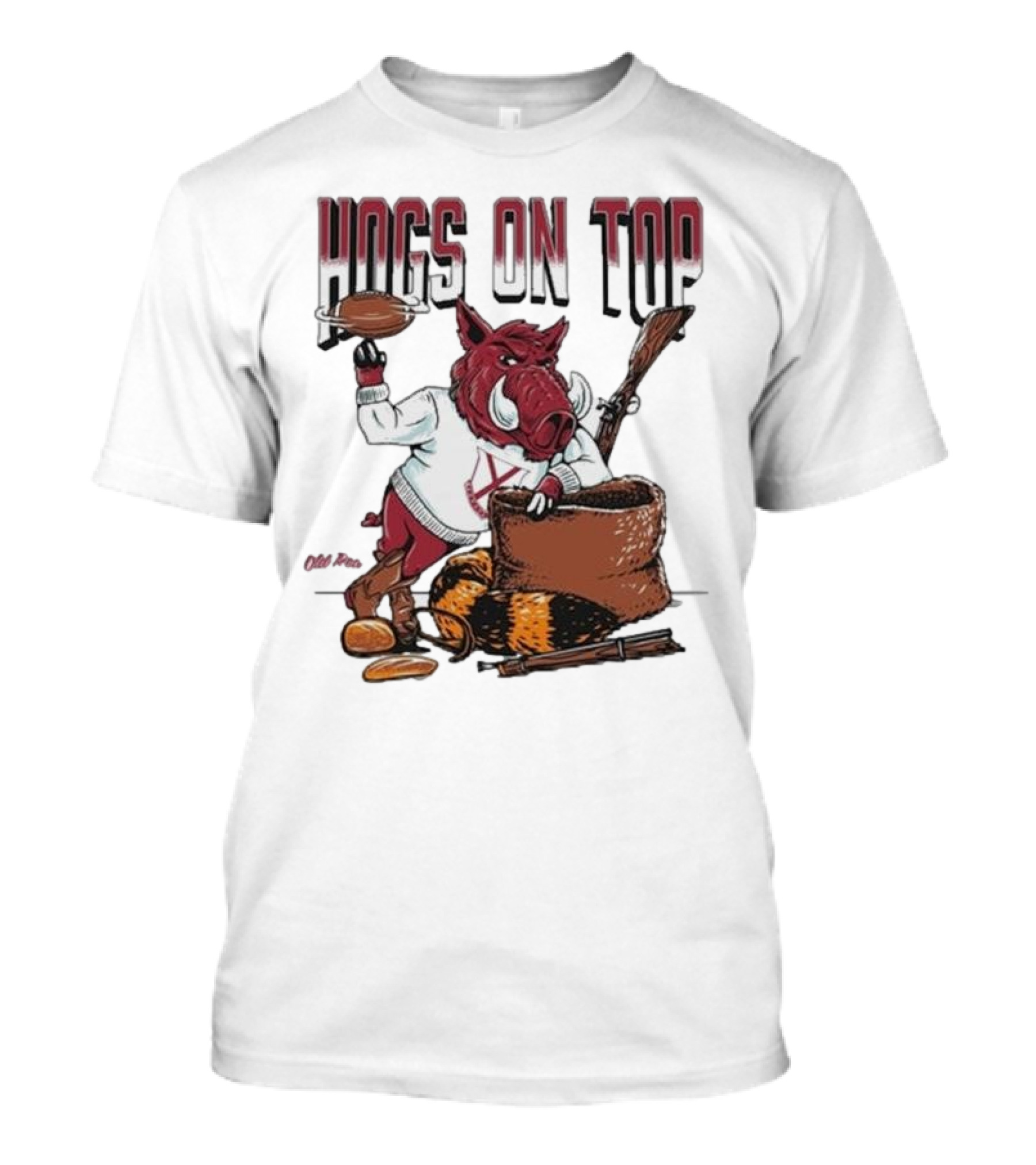 Hogs On Top Old Time Football T-Shirt