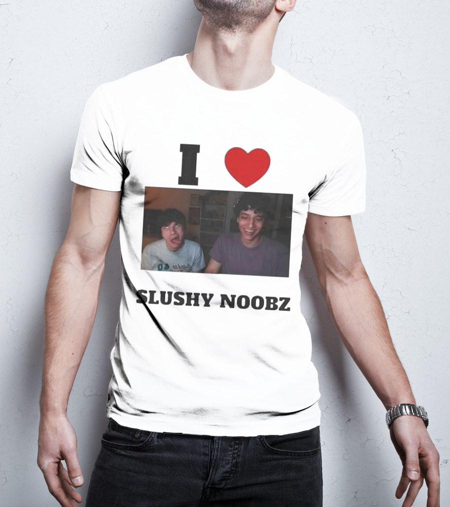I Love Slushy Noobz Funny Duo Smiling Photo T-Shirt