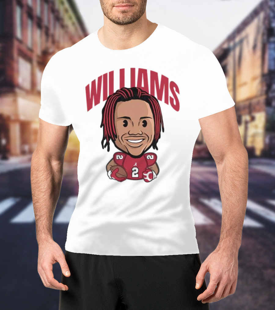 Williams Alabama Crimson Tide Caricature Football Player T-Shirt
