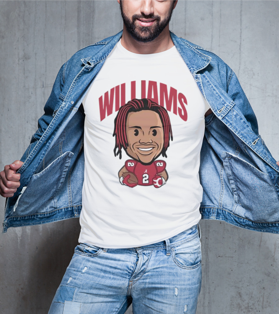 Williams Alabama Crimson Tide Caricature Football Player T-Shirt
