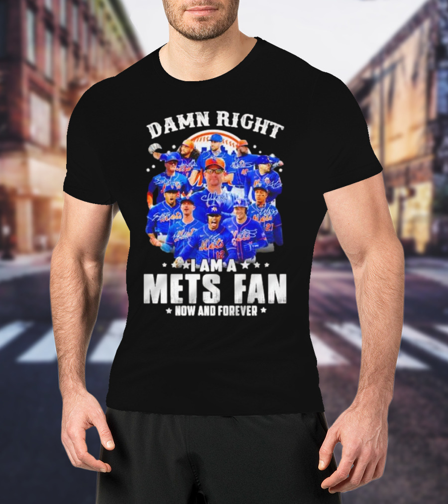 Damn Right I Am A New York Mets Fan Now And Forever Baseball Passion T-Shirt