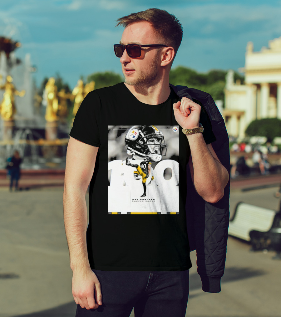 TJ Watt Pittsburgh Steelers 100 Career Sacks Signature T-Shirt