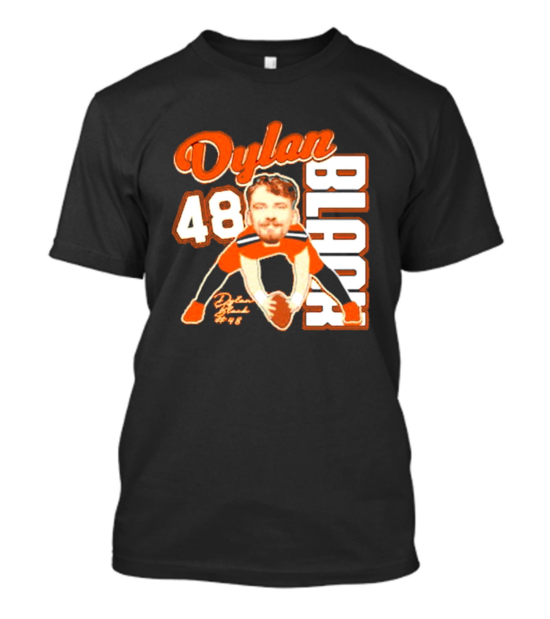 Dylan Black 48 Oregon State Beavers Football Player Face Cartoon T-Shirt