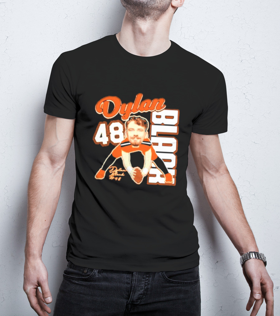 Dylan Black 48 Oregon State Beavers Football Player Face Cartoon T-Shirt