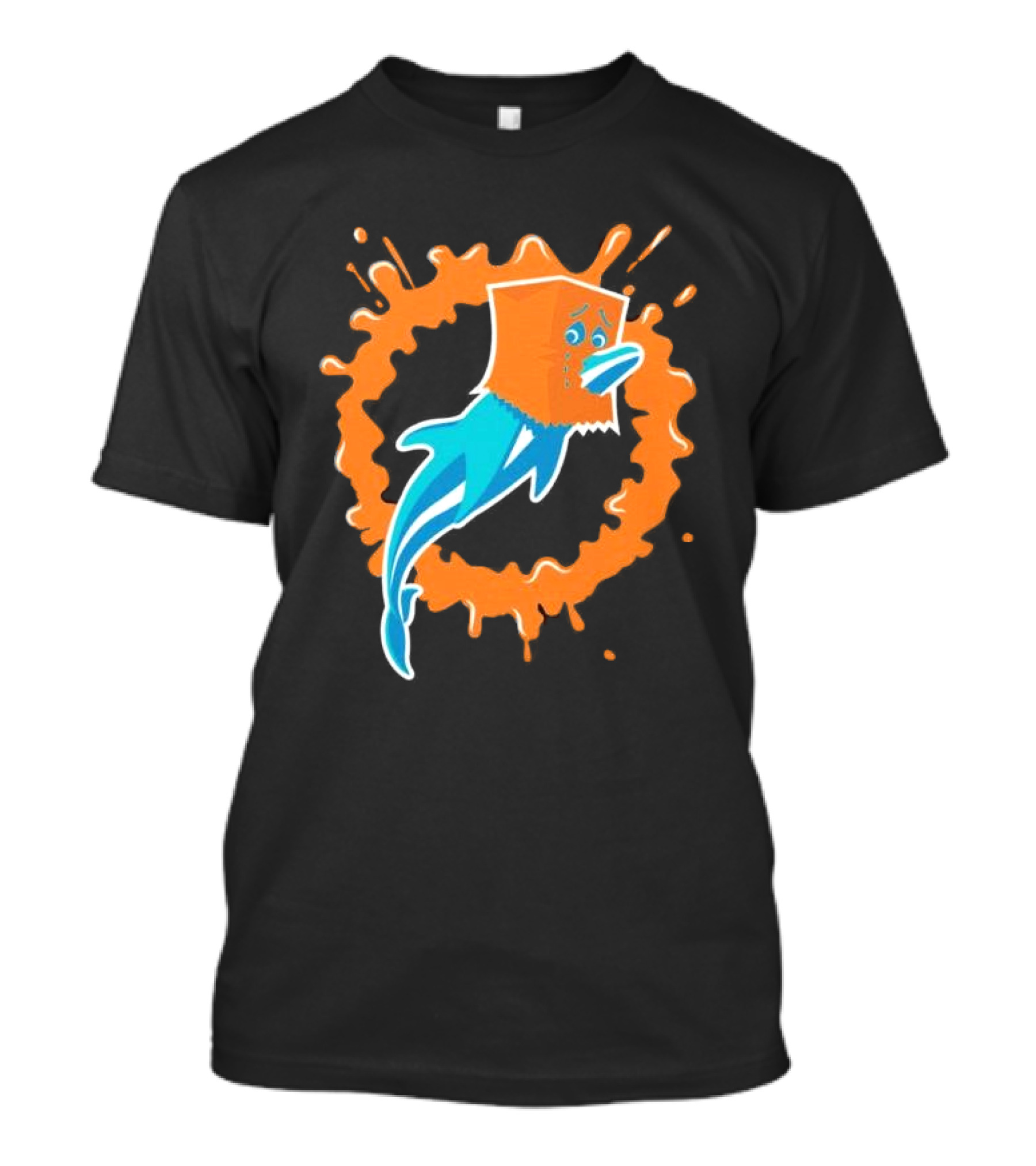 Paper Bag Dolphin Miami Dolphins Fan Humor NFL Sports Team T-Shirt