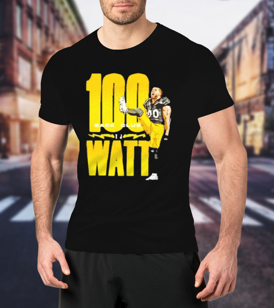 100 Sack Club Pittsburgh Steelers TJ Watt T-Shirt