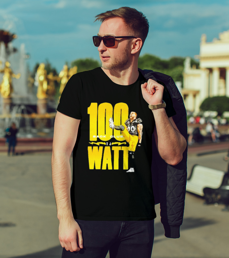100 Sack Club Pittsburgh Steelers TJ Watt T-Shirt
