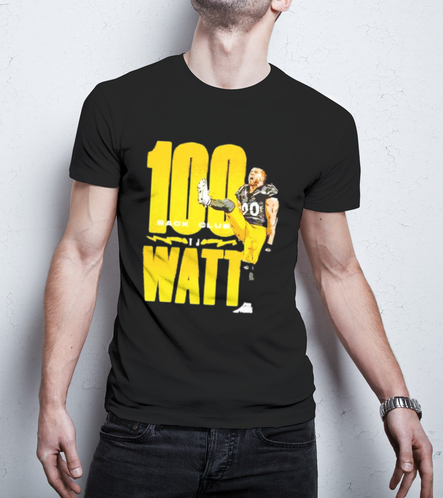 100 Sack Club Pittsburgh Steelers TJ Watt T-Shirt