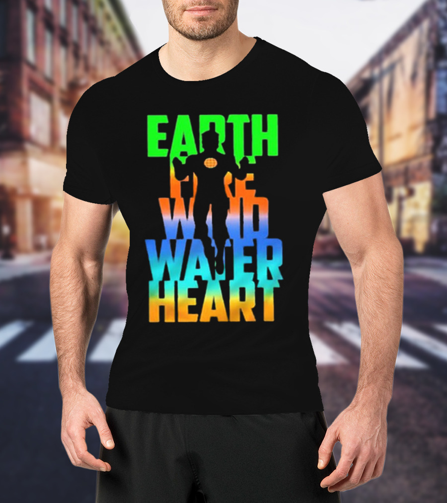 Earth Fire Wind Water Heart Captain Planet T-Shirt