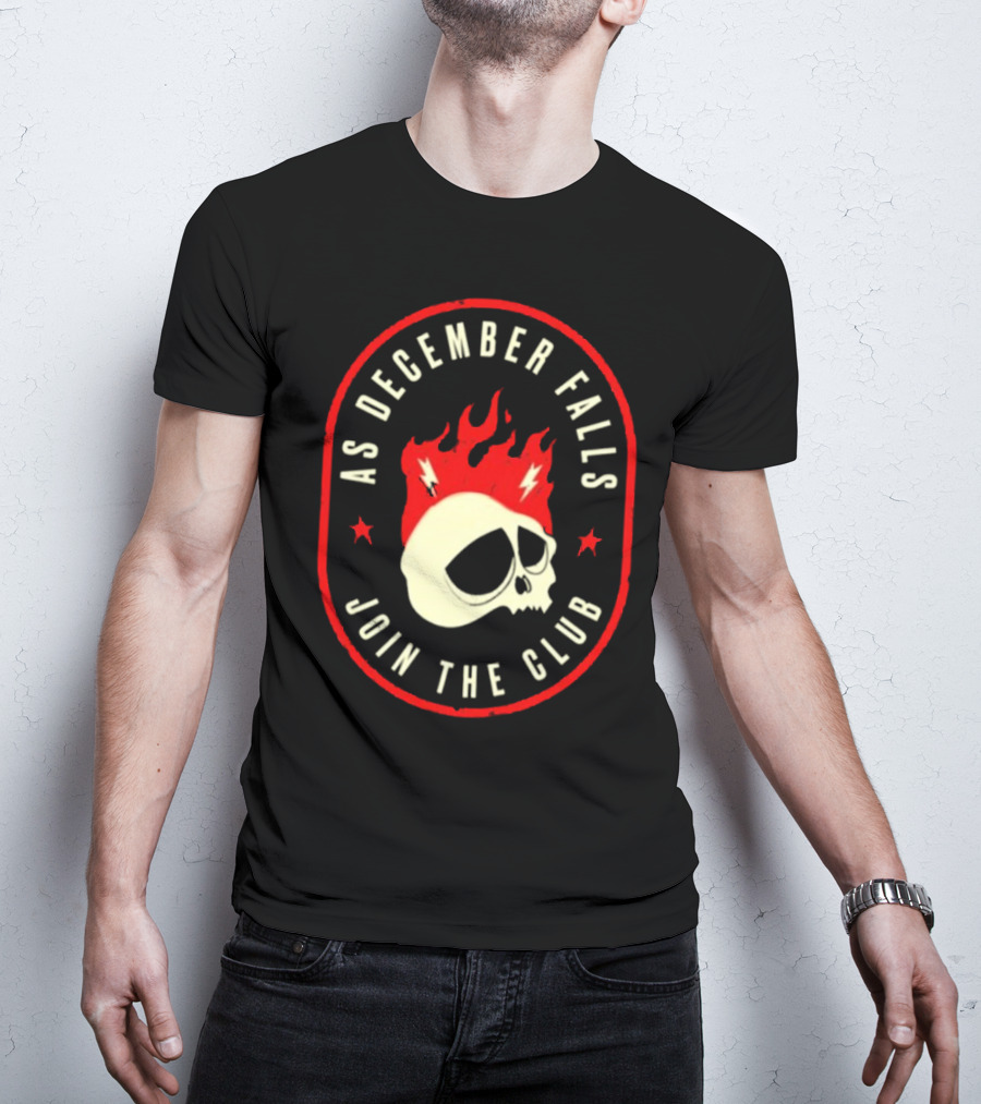 As December Falls Join The Club Ghost Rider Skull T-Shirt