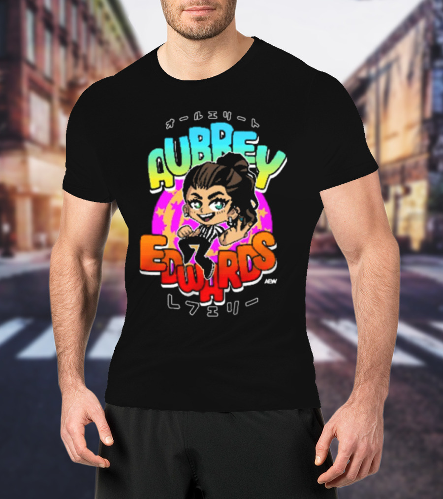 Aubrey Edwards All Elite Referee Japanese Style Cartoon T-Shirt