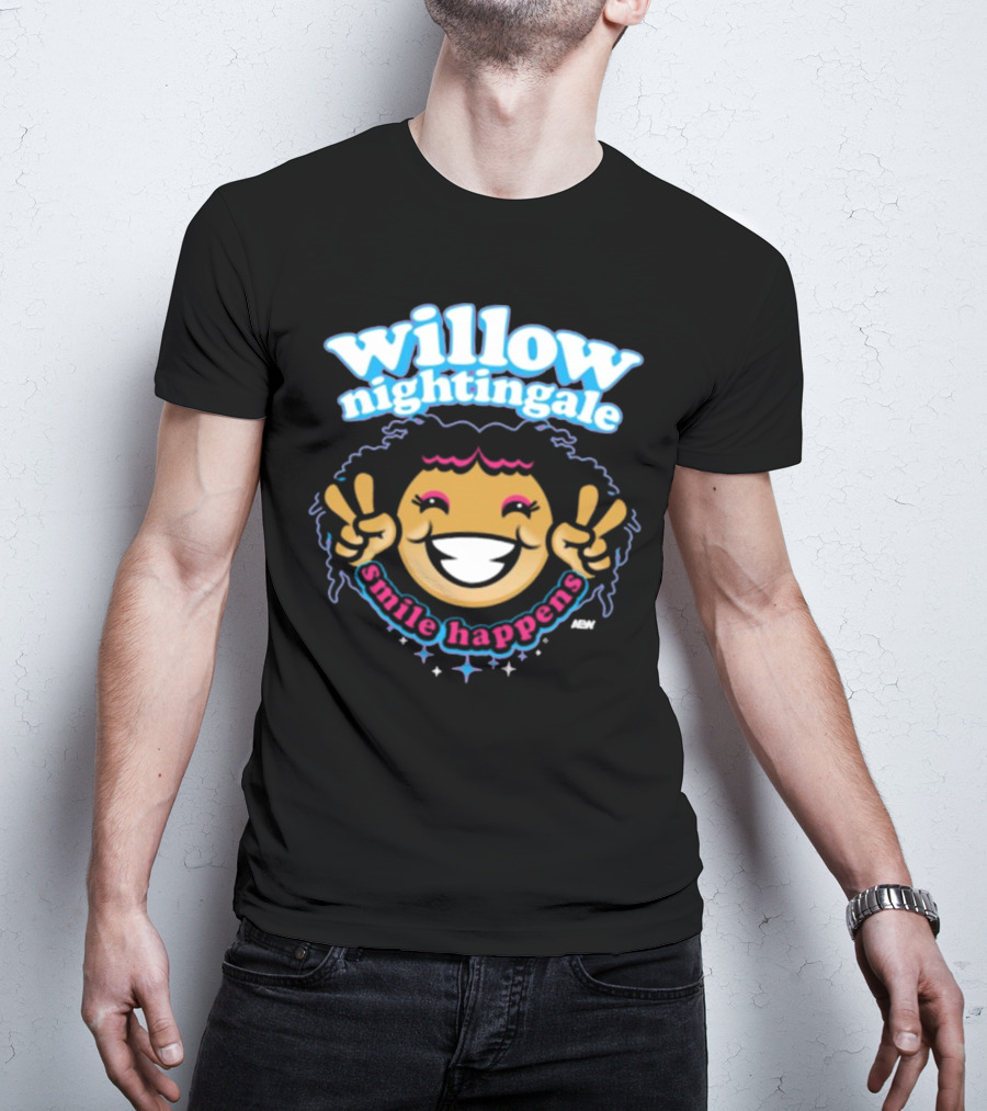 Willow Nightingale Smile Happens AEW Peaceful Emoji T-Shirt
