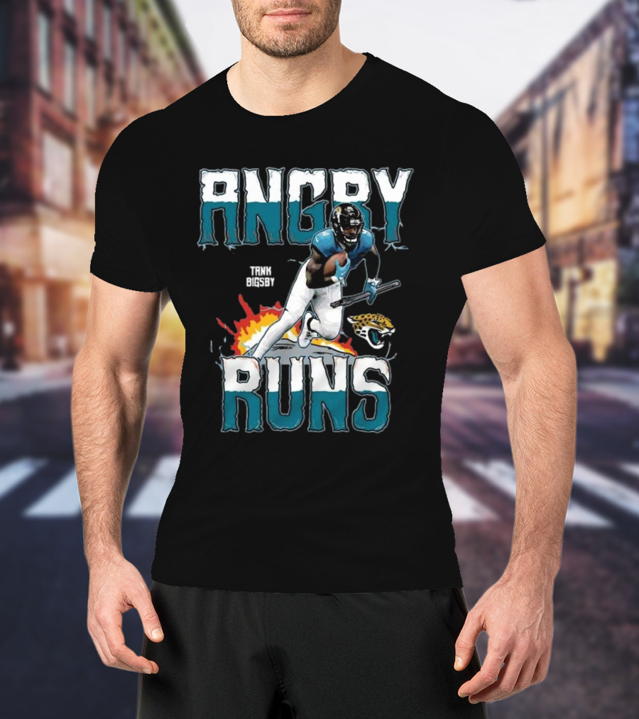 Tank Bigsby Angry Runs Jaguar Football Burst T-Shirt