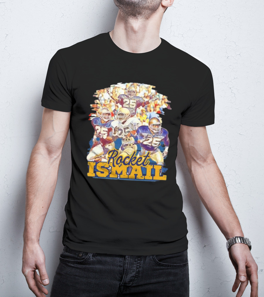 Rocket Ismail Vintage Notre Dame Football Icon 25 T-Shirt