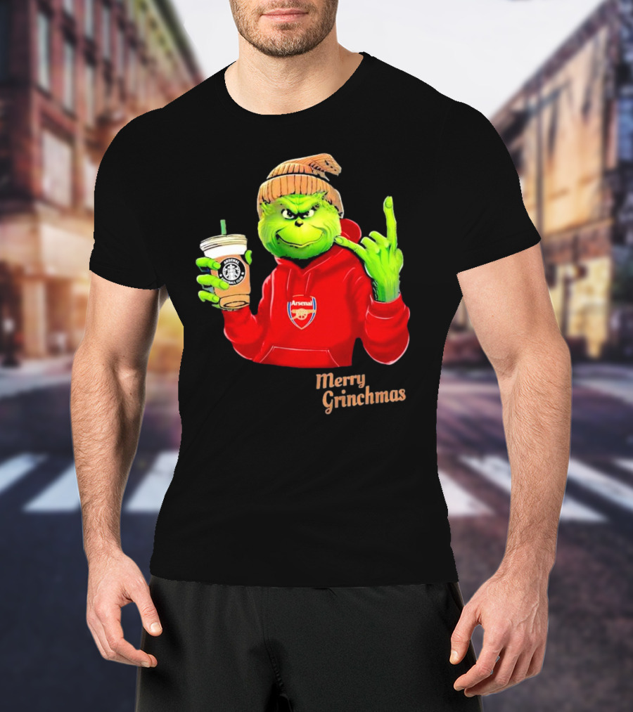 Grinch Arsenal FC Red Hoodie Merry Grinchmas Coffee Cup T-Shirt