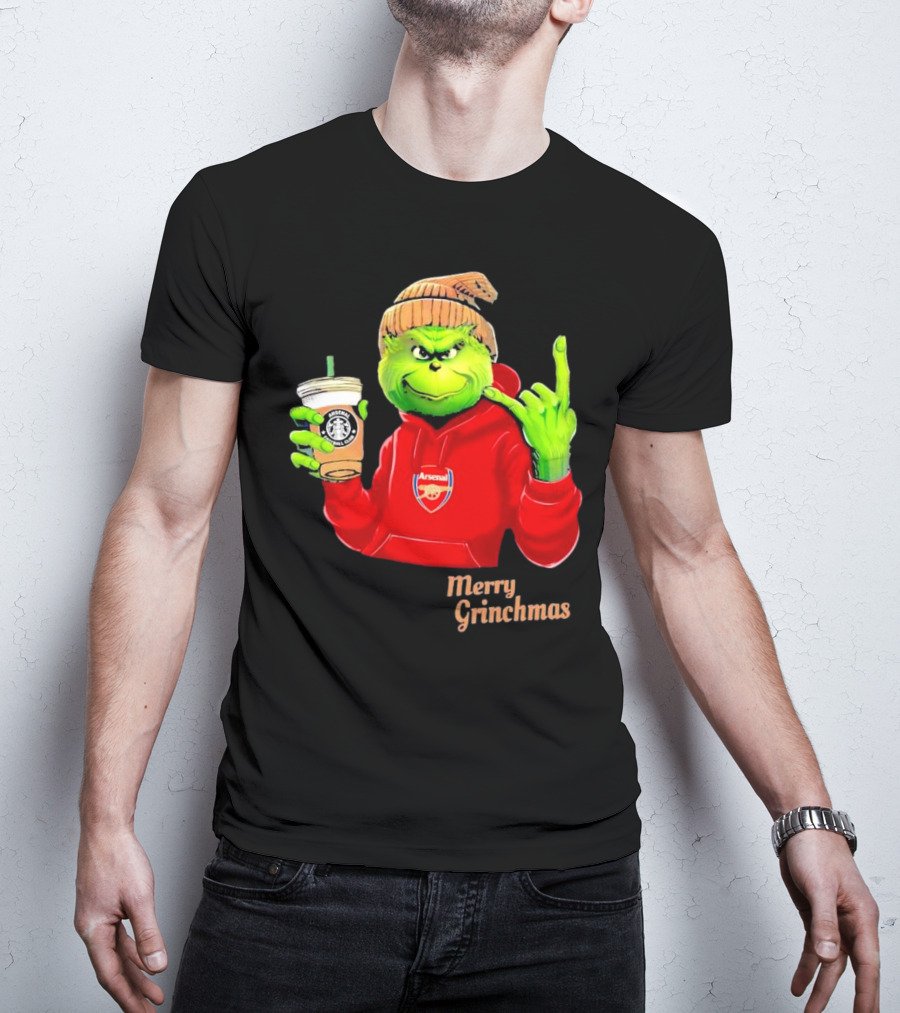 Grinch Arsenal FC Red Hoodie Merry Grinchmas Coffee Cup T-Shirt