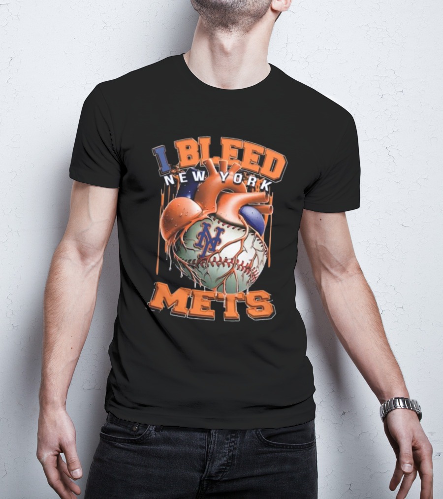 I Bleed New York Mets Heart T-Shirt
