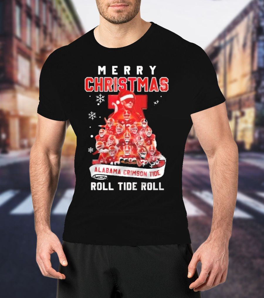 Merry Christmas Alabama Crimson Tide Roll Tide Roll T-Shirt