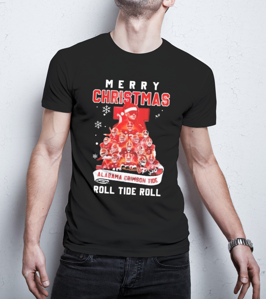 Merry Christmas Alabama Crimson Tide Roll Tide Roll T-Shirt
