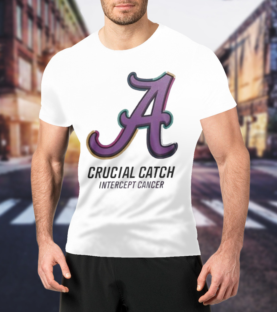 Alabama Crimson Tide Crucial Catch Intercept Cancer T-Shirt