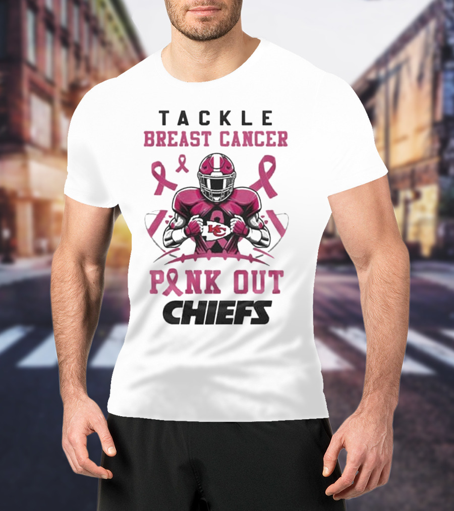 Kansas City Chiefs Tackle Breast Cancer Pink Out Chiefs T-Shirt